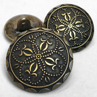 M-853 Antique Brass Metal Button - 3 Sizes